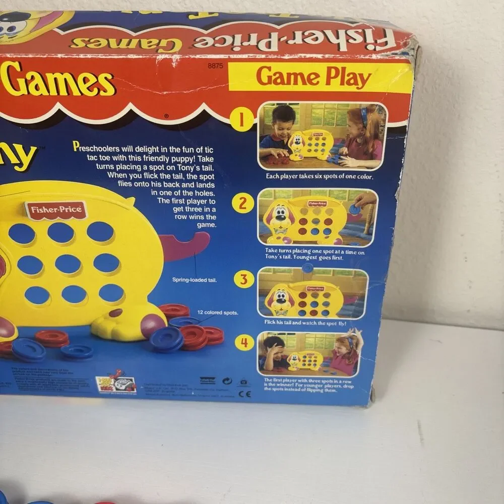 Vintage 1994 Tic Tac Tony Fisher Price Games Preschool Complete 12 Tokens